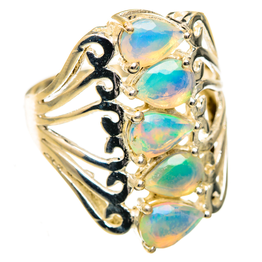 Ethiopian Opal Rings handcrafted by Ana Silver Co - RING123803 - Photo 2
