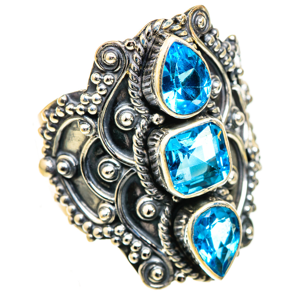 Swiss Blue Topaz Rings handcrafted by Ana Silver Co - RING123804 - Photo 2