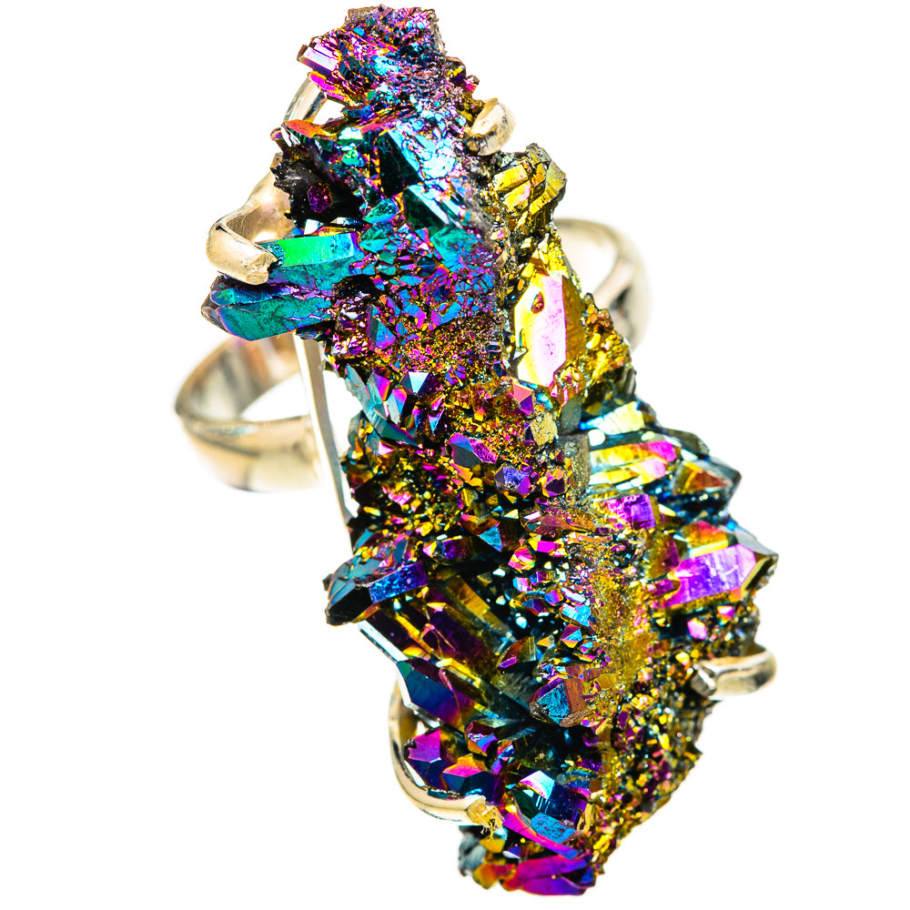 Titanium Sunshine Druzy Rings handcrafted by Ana Silver Co - RING123824 - Photo 2