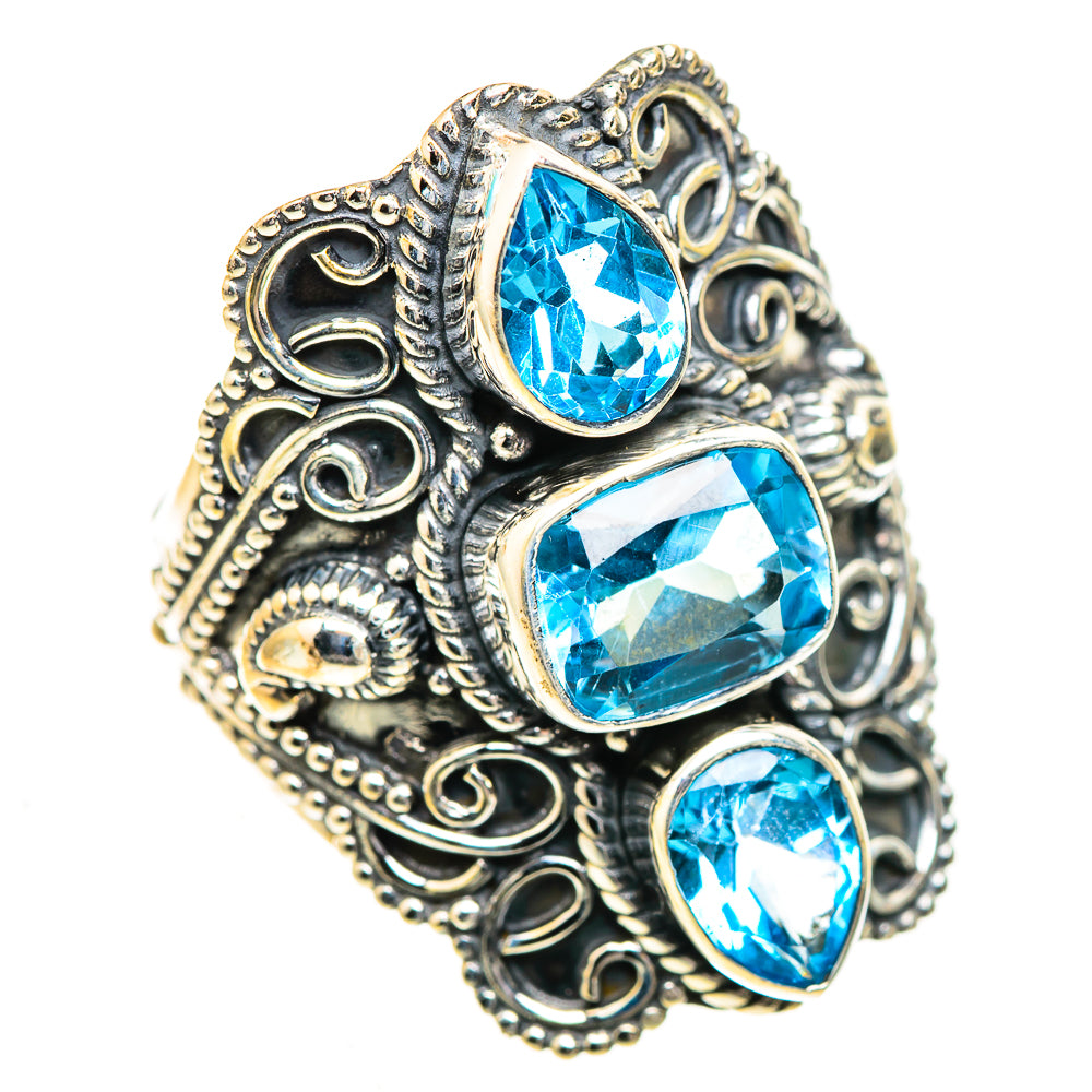 Swiss Blue Topaz Rings handcrafted by Ana Silver Co - RING123827 - Photo 2