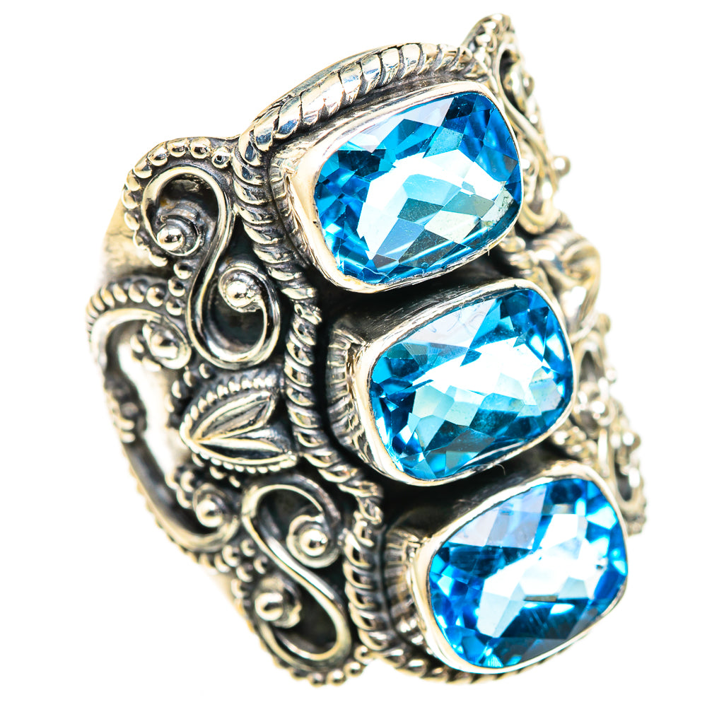 Swiss Blue Topaz Rings handcrafted by Ana Silver Co - RING123835 - Photo 2