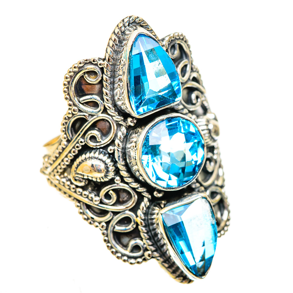 Swiss Blue Topaz Rings handcrafted by Ana Silver Co - RING123864 - Photo 2