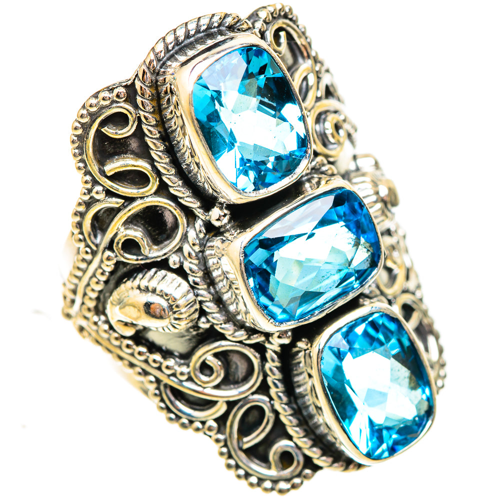 Swiss Blue Topaz Rings handcrafted by Ana Silver Co - RING123875 - Photo 2