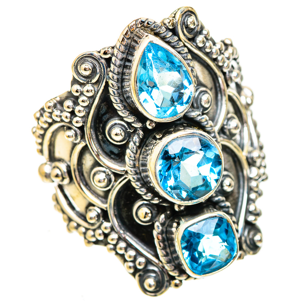 Swiss Blue Topaz Rings handcrafted by Ana Silver Co - RING123879 - Photo 2