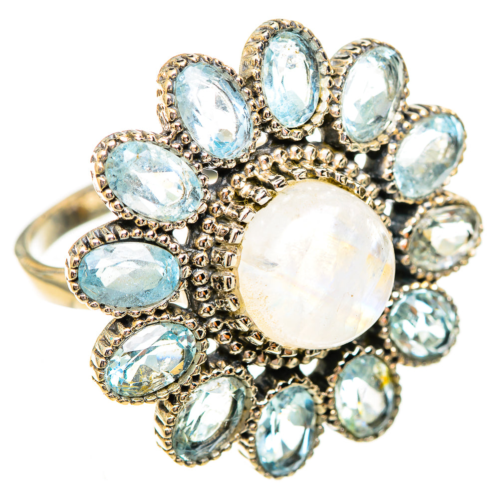 Rainbow Moonstone Rings handcrafted by Ana Silver Co - RING123880 - Photo 2