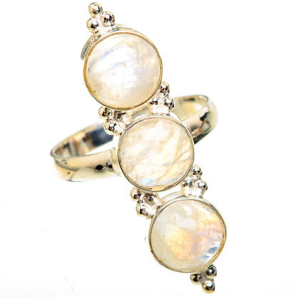 Rainbow Moonstone Rings handcrafted by Ana Silver Co - RING123886 - Photo 2