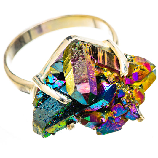 Titanium Sunshine Druzy Rings handcrafted by Ana Silver Co - RING123888 - Photo 2