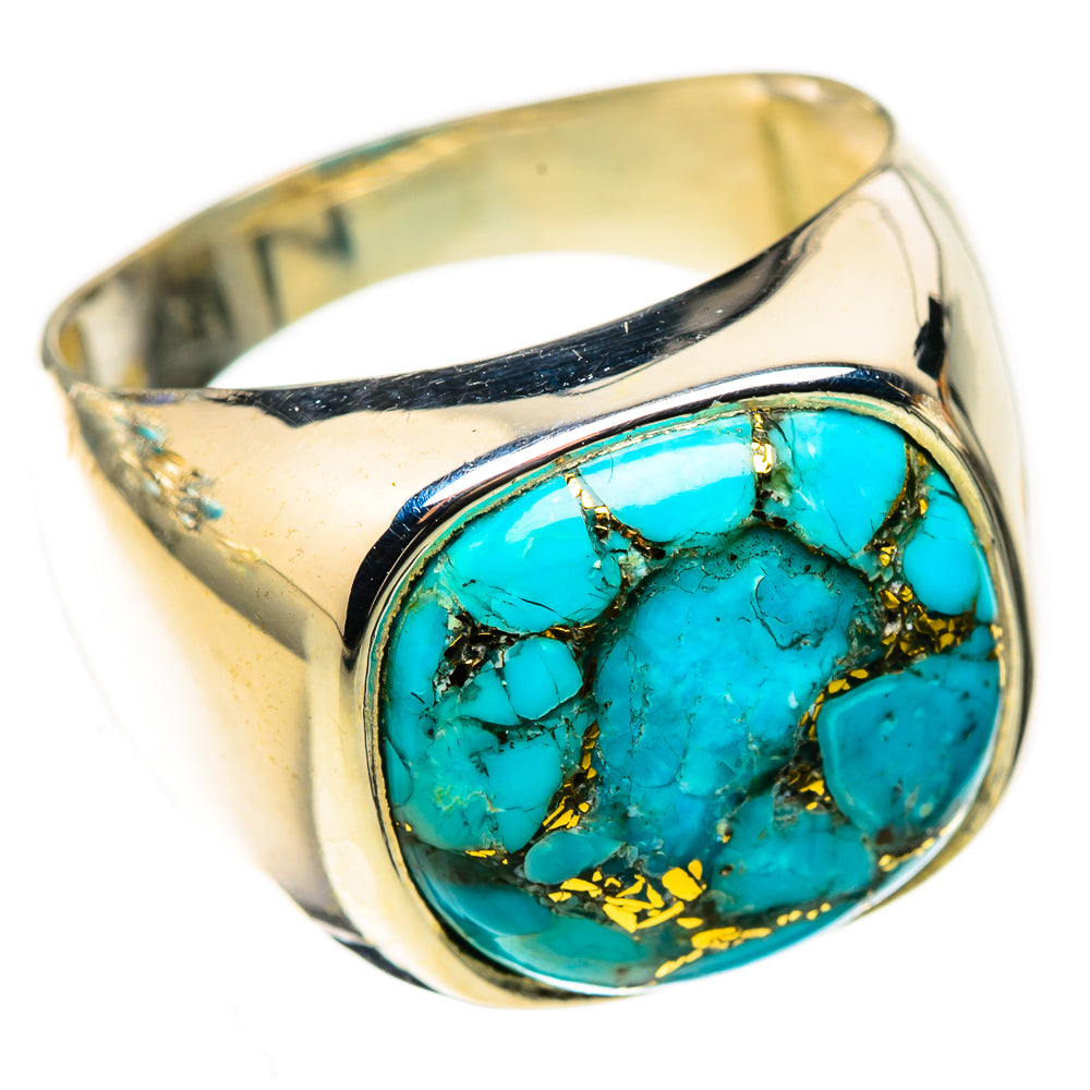 Blue Copper Composite Turquoise Rings handcrafted by Ana Silver Co - RING123900 - Photo 2