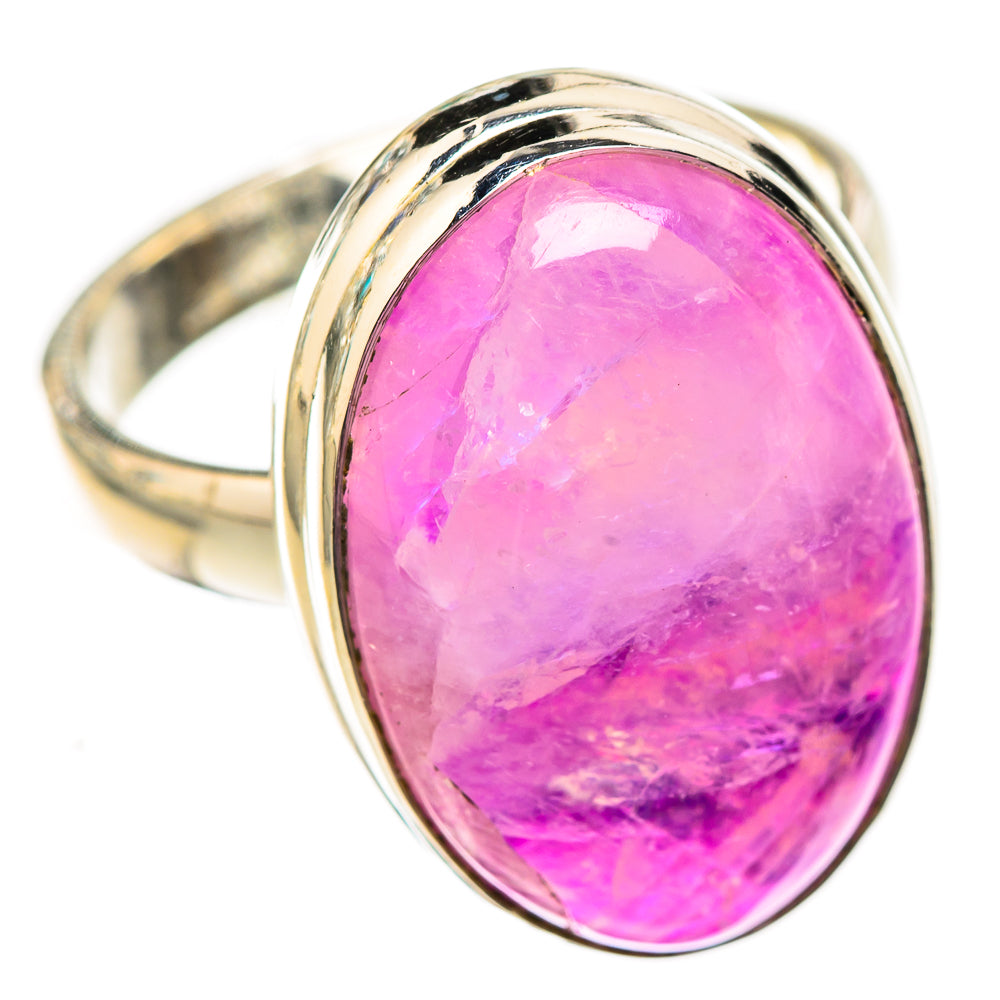 Pink Moonstone Rings handcrafted by Ana Silver Co - RING123907 - Photo 2