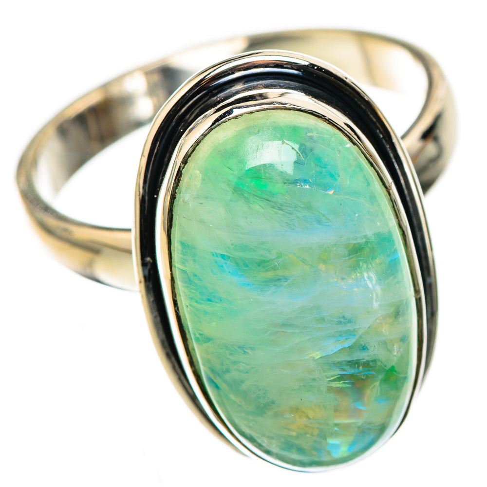 Green Moonstone Rings handcrafted by Ana Silver Co - RING123931 - Photo 2