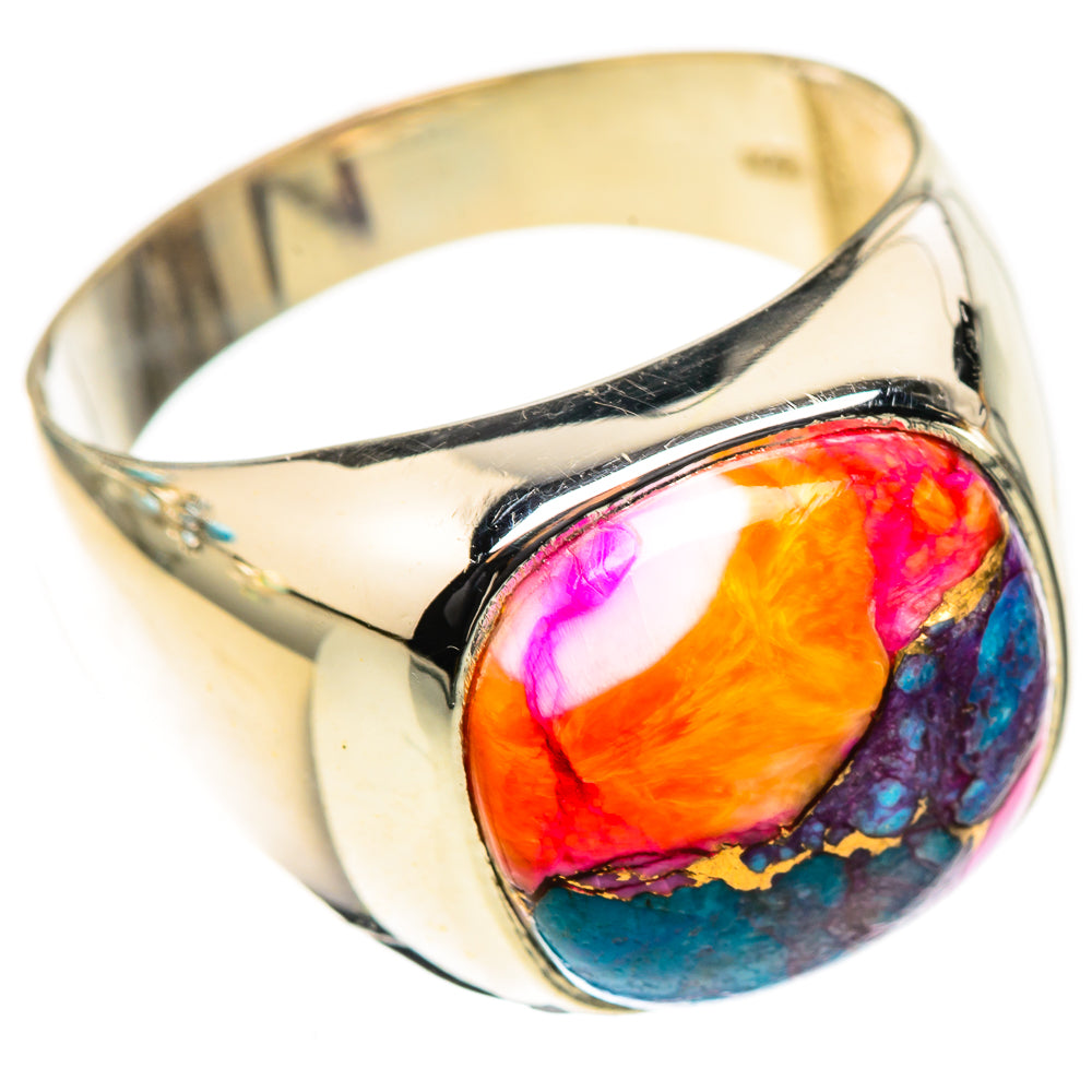 Kingman Pink Dahlia Turquoise Rings handcrafted by Ana Silver Co - RING123943 - Photo 2