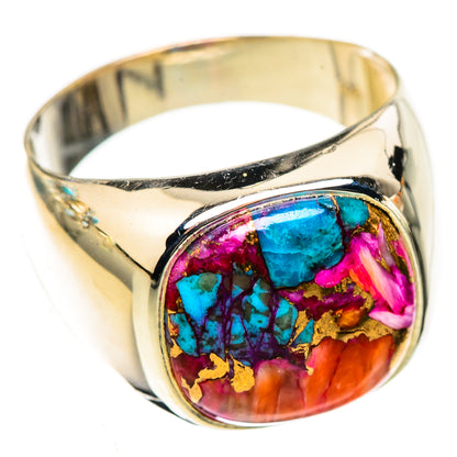 Kingman Pink Dahlia Turquoise Rings handcrafted by Ana Silver Co - RING123972 - Photo 2