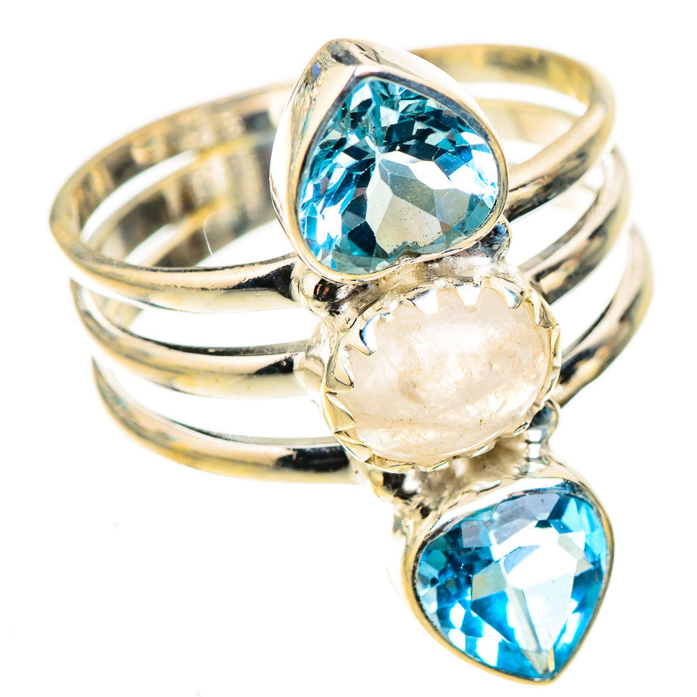 Rainbow Moonstone Rings handcrafted by Ana Silver Co - RING123979 - Photo 2