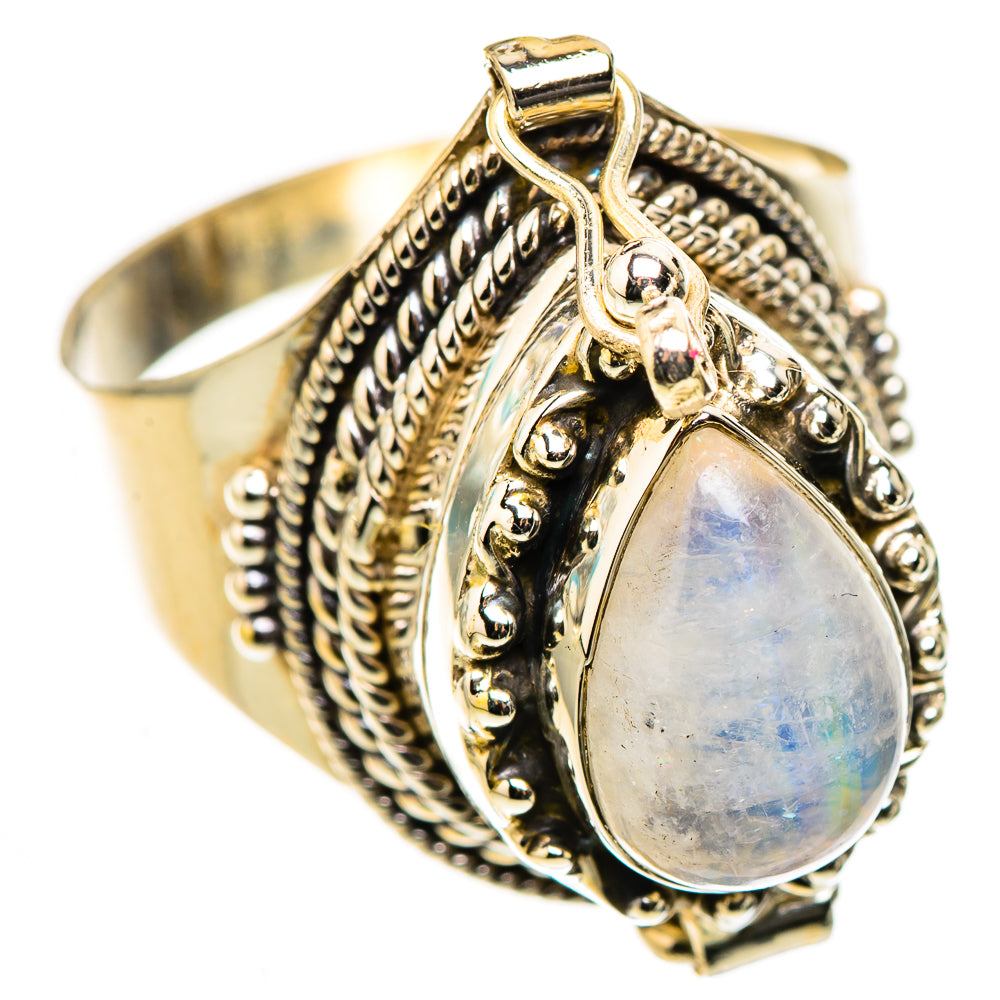 Rainbow Moonstone Rings handcrafted by Ana Silver Co - RING123994 - Photo 2