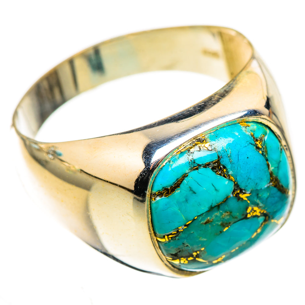 Blue Copper Composite Turquoise Rings handcrafted by Ana Silver Co - RING124003 - Photo 2