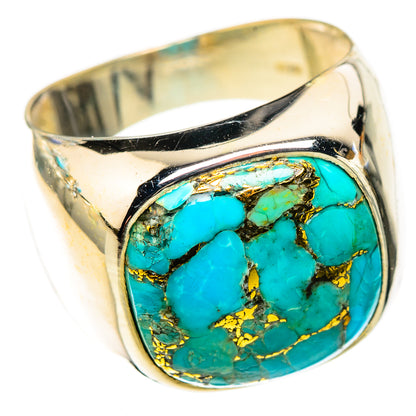 Blue Copper Composite Turquoise Rings handcrafted by Ana Silver Co - RING124026 - Photo 2