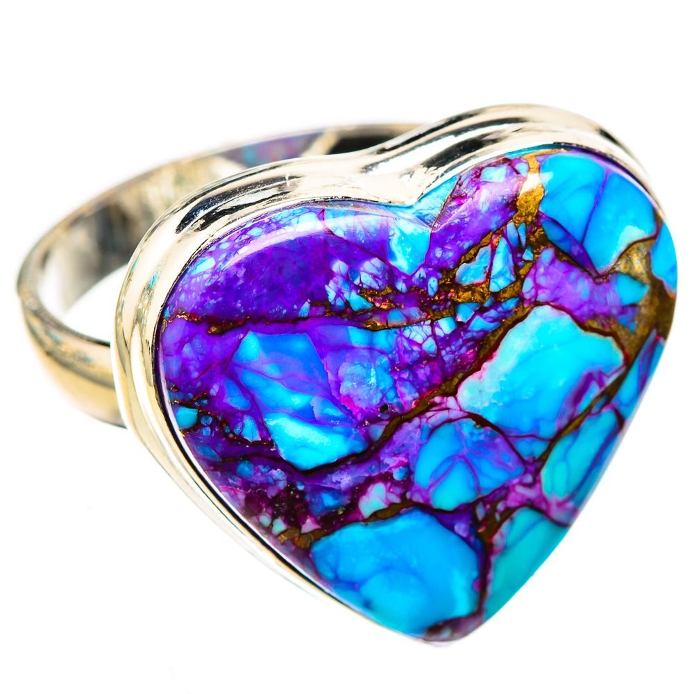 Purple Copper Composite Turquoise Rings handcrafted by Ana Silver Co - RING124045 - Photo 2