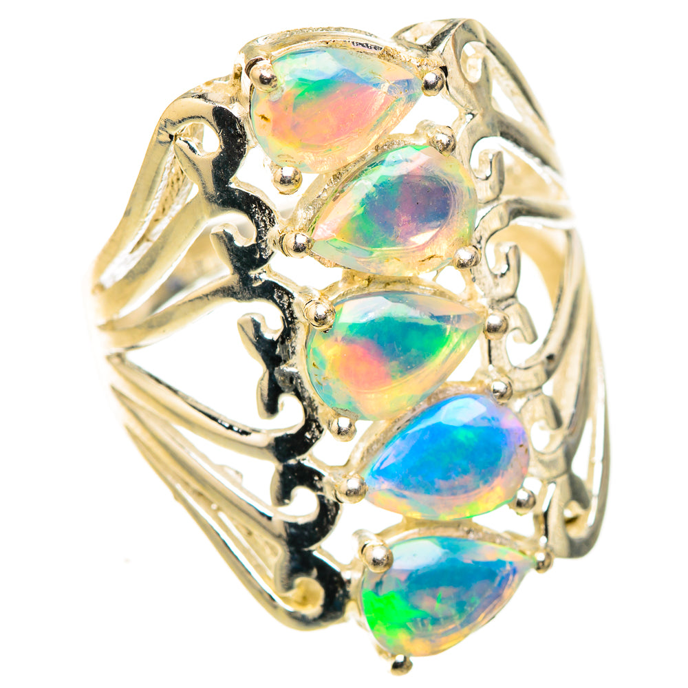 Ethiopian Opal Rings handcrafted by Ana Silver Co - RING124068 - Photo 2