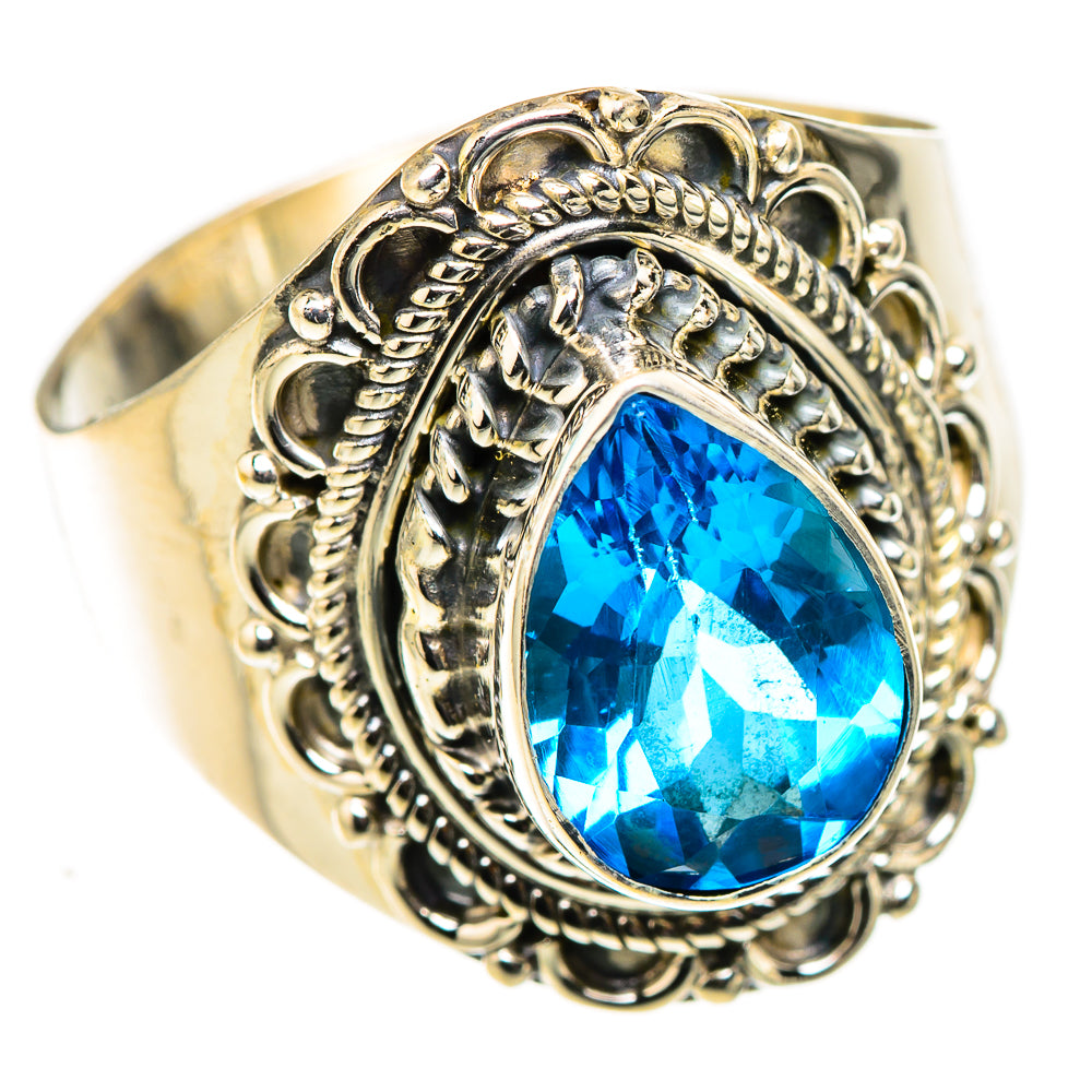 Swiss Blue Topaz Rings handcrafted by Ana Silver Co - RING124091 - Photo 2