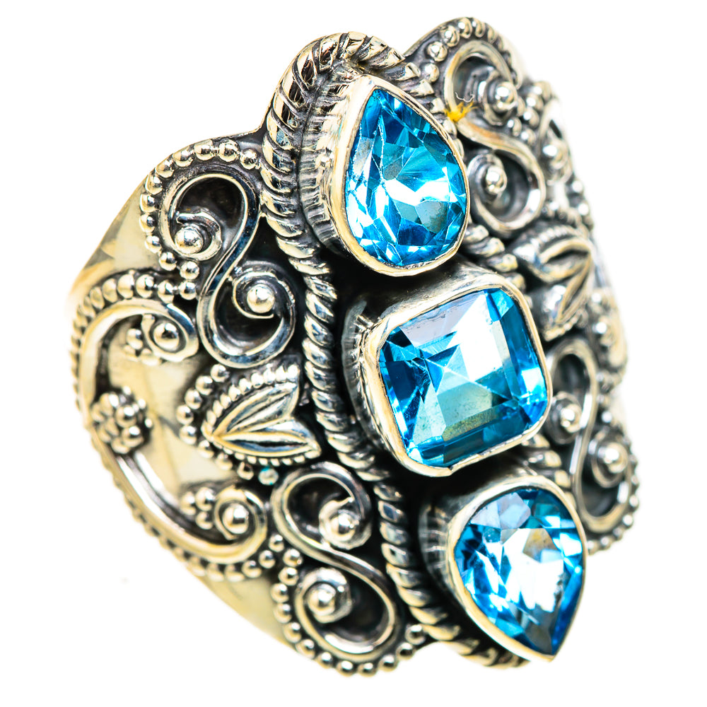 Swiss Blue Topaz Rings handcrafted by Ana Silver Co - RING124093 - Photo 2