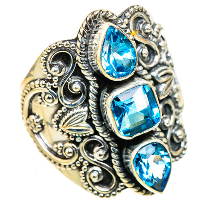 Swiss Blue Topaz Rings handcrafted by Ana Silver Co - RING124093 - Photo 2
