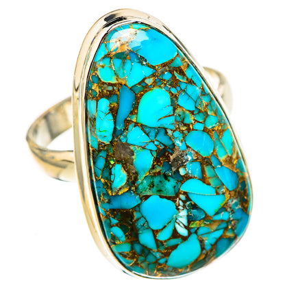 Blue Copper Composite Turquoise Rings handcrafted by Ana Silver Co - RING124097 - Photo 2