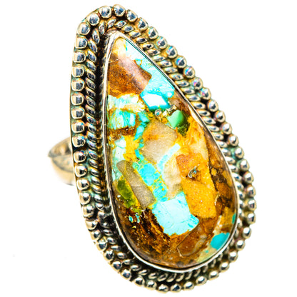 Blue Copper Composite Turquoise Rings handcrafted by Ana Silver Co - RING124099 - Photo 2