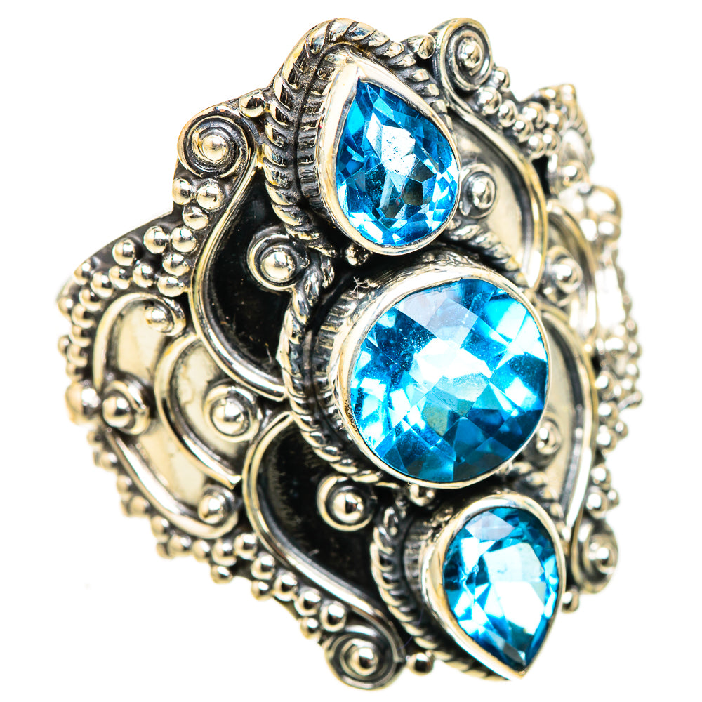 Swiss Blue Topaz Rings handcrafted by Ana Silver Co - RING124100 - Photo 2