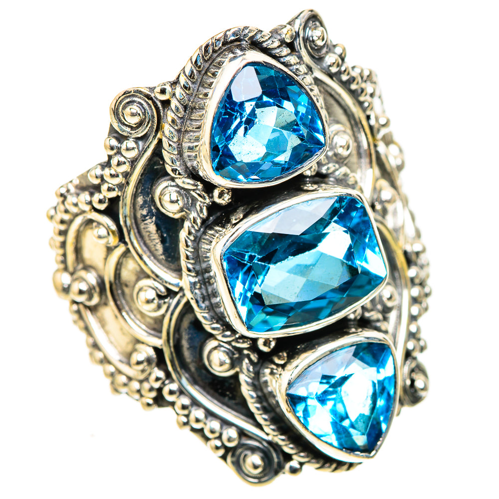 Swiss Blue Topaz Rings handcrafted by Ana Silver Co - RING124122 - Photo 2
