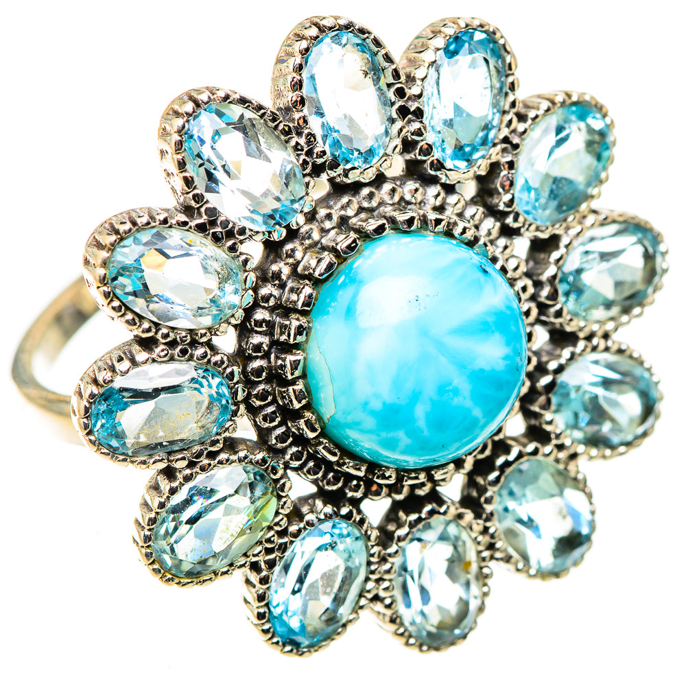 Larimar Rings handcrafted by Ana Silver Co - RING124123 - Photo 2