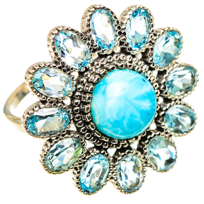 Larimar Rings handcrafted by Ana Silver Co - RING124123 - Photo 2