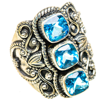 Swiss Blue Topaz Rings handcrafted by Ana Silver Co - RING124126 - Photo 2