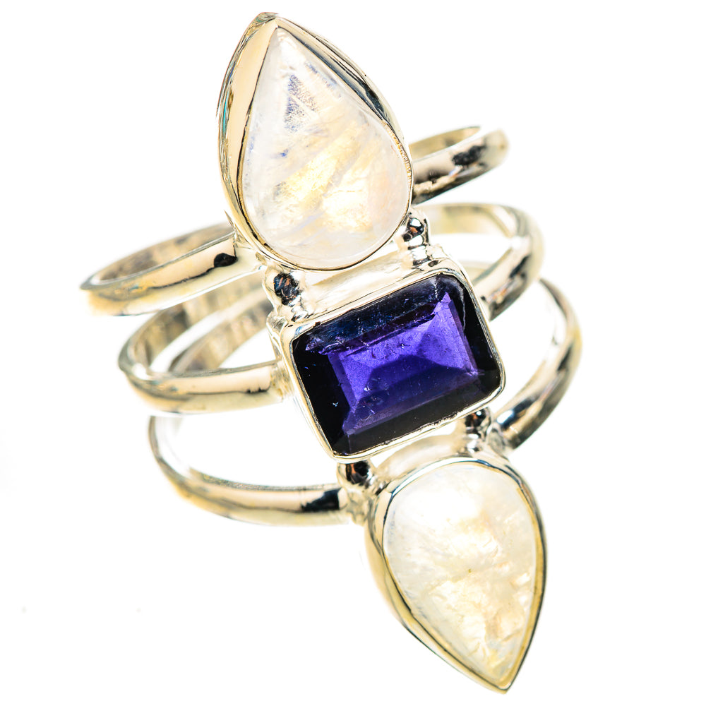 Rainbow Moonstone Rings handcrafted by Ana Silver Co - RING124136 - Photo 2