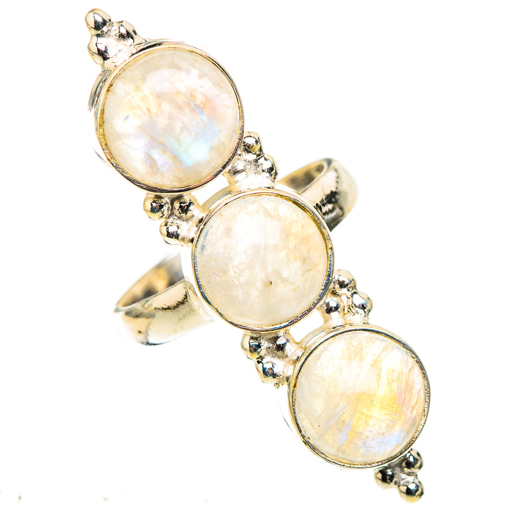 Rainbow Moonstone Rings handcrafted by Ana Silver Co - RING124137 - Photo 2