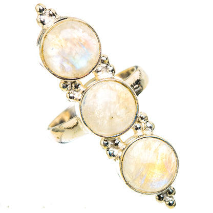 Rainbow Moonstone Rings handcrafted by Ana Silver Co - RING124137 - Photo 2