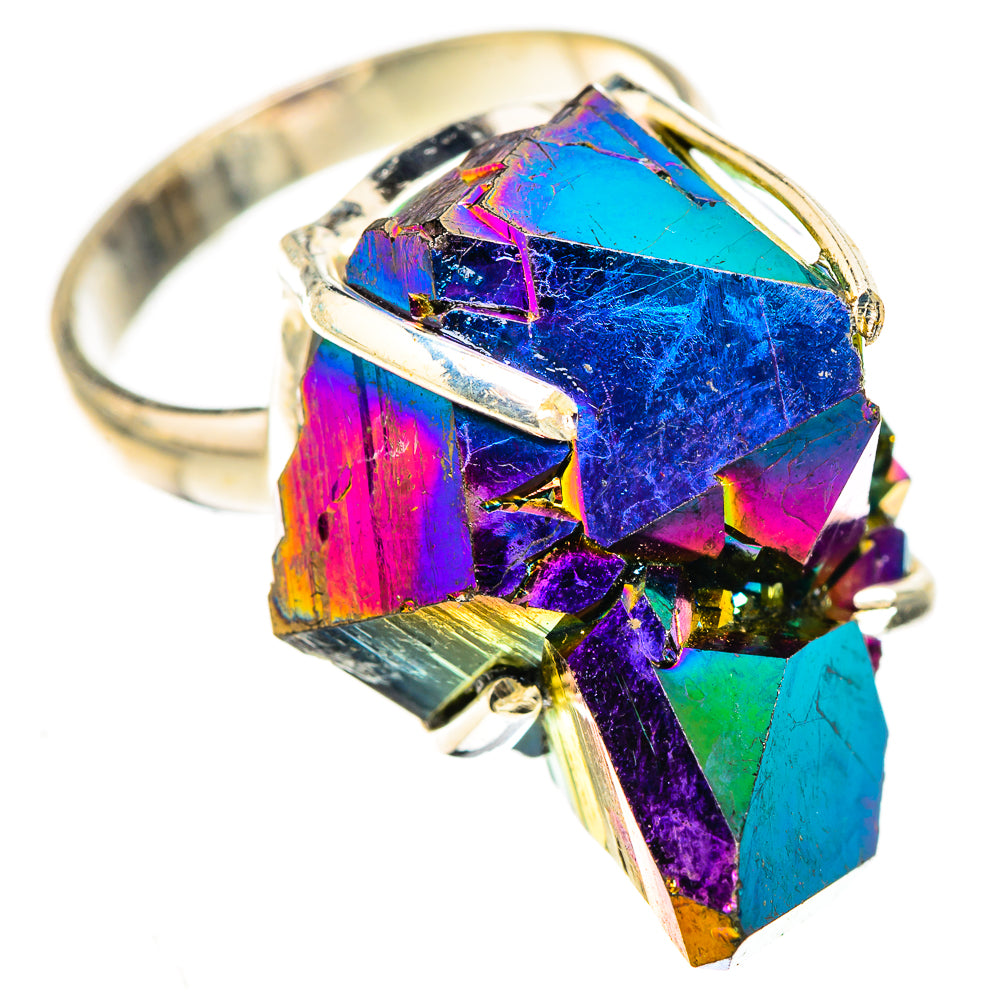 Titanium Sunshine Druzy Rings handcrafted by Ana Silver Co - RING124138 - Photo 2