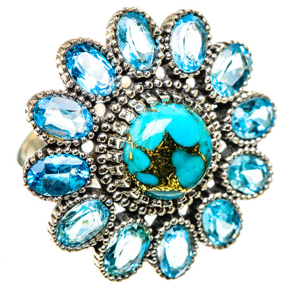 Blue Copper Composite Turquoise Rings handcrafted by Ana Silver Co - RING124144 - Photo 2