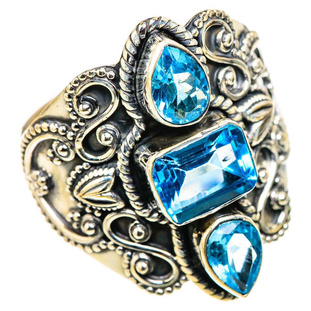 Swiss Blue Topaz Rings handcrafted by Ana Silver Co - RING124146 - Photo 2