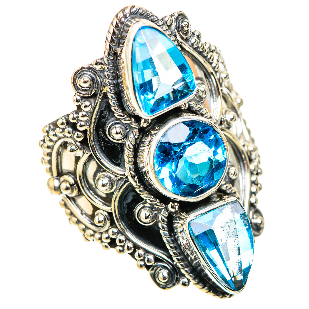 Swiss Blue Topaz Rings handcrafted by Ana Silver Co - RING124153 - Photo 2