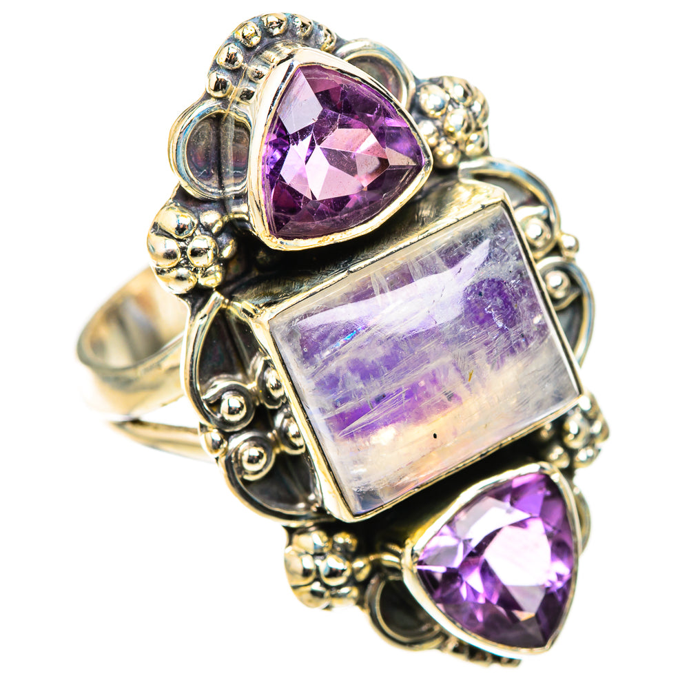 Pink Moonstone Rings handcrafted by Ana Silver Co - RING124156 - Photo 2