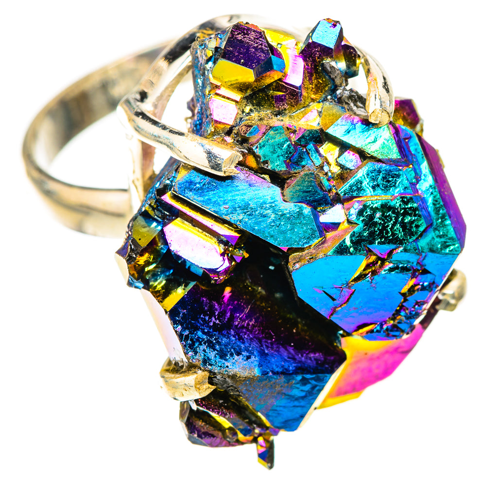 Titanium Sunshine Druzy Rings handcrafted by Ana Silver Co - RING124165 - Photo 2