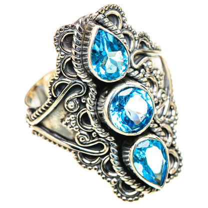 Swiss Blue Topaz Rings handcrafted by Ana Silver Co - RING124172 - Photo 2