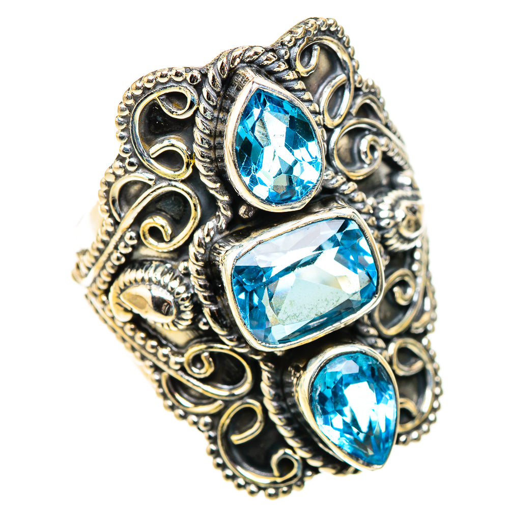 Swiss Blue Topaz Rings handcrafted by Ana Silver Co - RING124175 - Photo 2