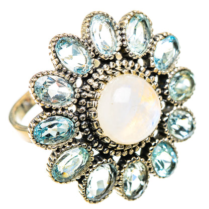 Rainbow Moonstone Rings handcrafted by Ana Silver Co - RING124177 - Photo 2