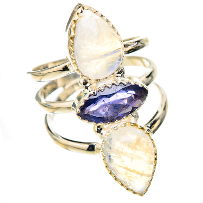 Rainbow Moonstone Rings handcrafted by Ana Silver Co - RING124180 - Photo 2