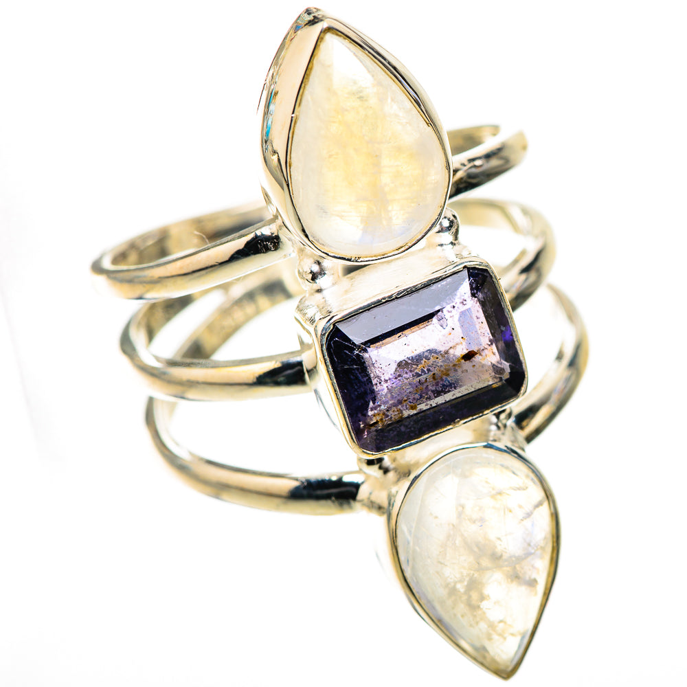 Rainbow Moonstone Rings handcrafted by Ana Silver Co - RING124181 - Photo 2
