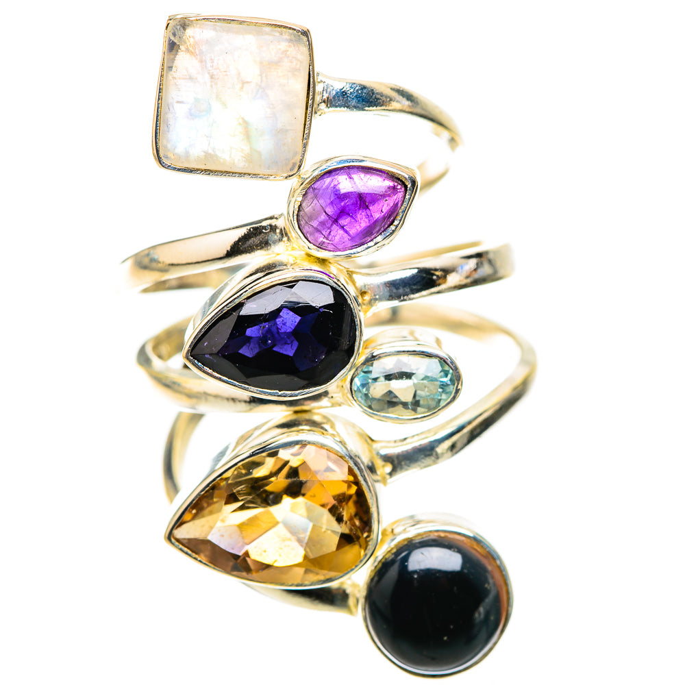 Rainbow Moonstone Rings handcrafted by Ana Silver Co - RING124186 - Photo 2