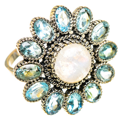 Rainbow Moonstone Rings handcrafted by Ana Silver Co - RING124192 - Photo 2