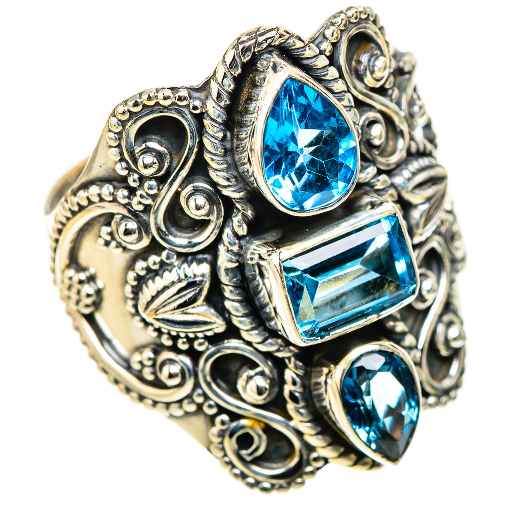 Swiss Blue Topaz Rings handcrafted by Ana Silver Co - RING124193 - Photo 2
