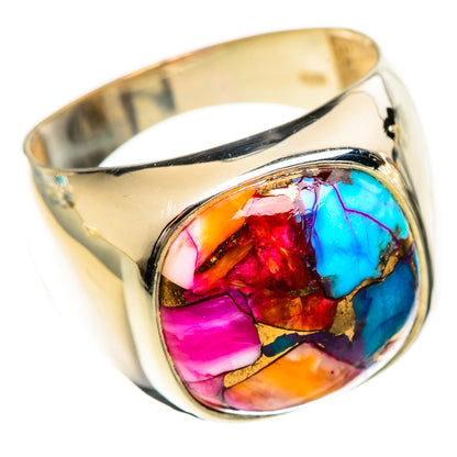 Kingman Pink Dahlia Turquoise Rings handcrafted by Ana Silver Co - RING124219 - Photo 2